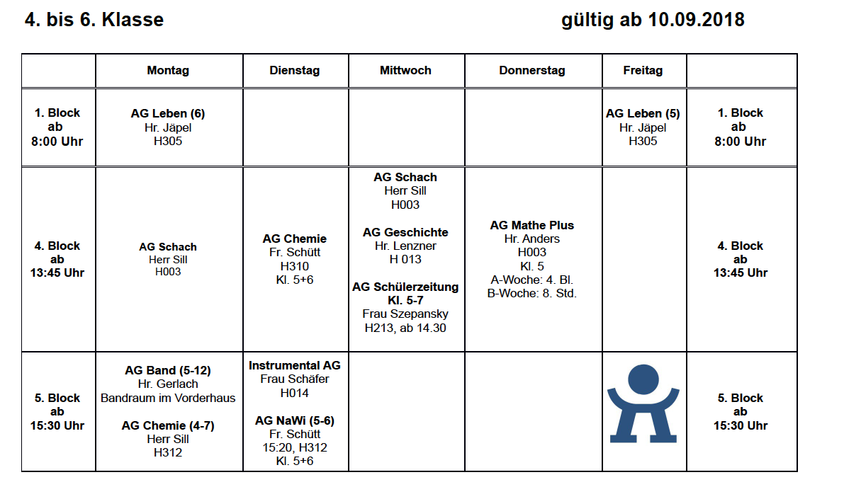 Arbeitsgemeinschaften AndreasGymnasium Berlin